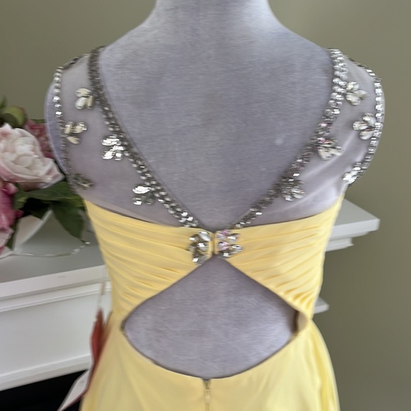 Babyonline Jeweled Lemon Yellow Prom Mini Dress NWT - Picture 11 of 14